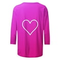 thumbnail image 5 of Valentines Day Shirts Women Plus Size Cute Striped 3/4 Sleeve Shirt Crewneck Tops Nautical Tshirts, 5 of 5