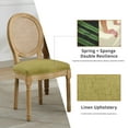 thumbnail image 4 of French Country Dining Chairs Set of 2, Olive Green Kitchen & Dining Room Chairs Set of 2, Rattan Dining Chairs, Cane Back, Wood Legs, Sillas De Comedor (Rattan, Olive Green, 2Pcs), 4 of 11