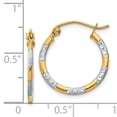thumbnail image 3 of 14k Yellow Gold White Hoop Earrings, 3 of 7