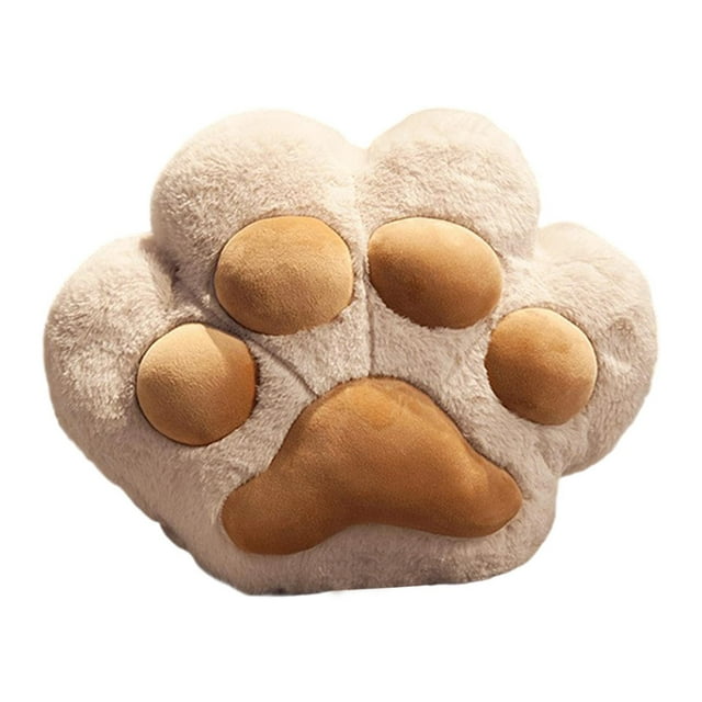 Cojín con forma de pata de gato, manta y almohada. Juego de almohadas versátil, ideal como regalo de cumpleaños o para el sofá. Marrón claro