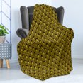 thumbnail image 4 of Abstract Soft Flannel Fleece Throw Blanket, Art Deco Inspired Pattern with Shells Vintage Geometric Simplicity, Cozy Plush for Indoor and Outdoor Use, 50" x 60", Yellow Charcoal Grey, by Ambesonne, 4 of 5