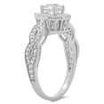 thumbnail image 2 of 1.15 Carat (ctw) 10K White Gold Round Cut Diamond Ladies Bridal Vintage Style Halo Engagement Ring, 2 of 4