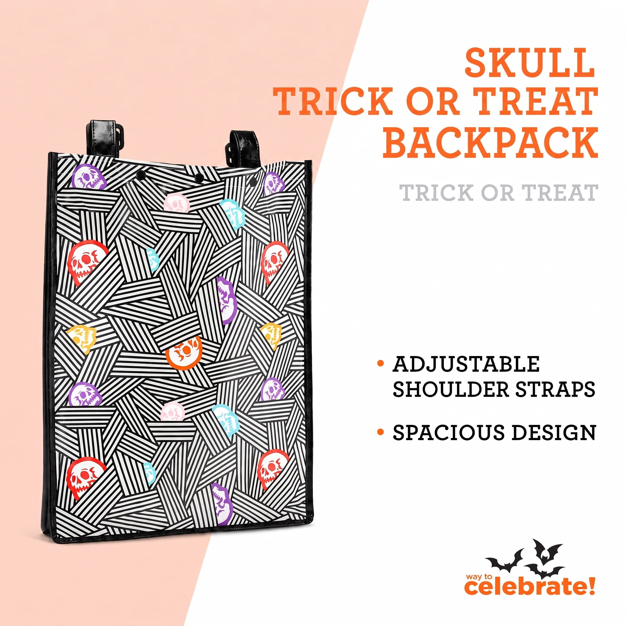 Skull Trick-or-Treat Backpack, Multicolor, Halloween by Way To Celebrate