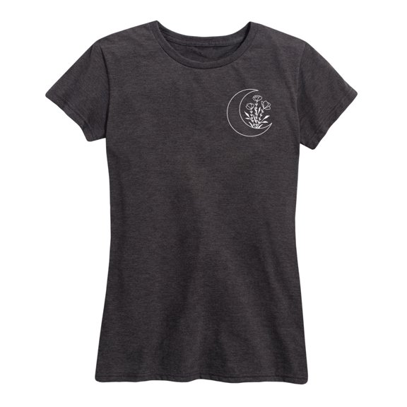Instant Message - Floral Crescent Moon - Women's Short Sleeve Graphic T-Shirt
