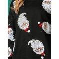 thumbnail image 4 of Argulvti Womens Crewneck Sweatshirt Loose Santa Claus Sequins Print Long Lantern Sleeve Tops for Christmas, 4 of 5