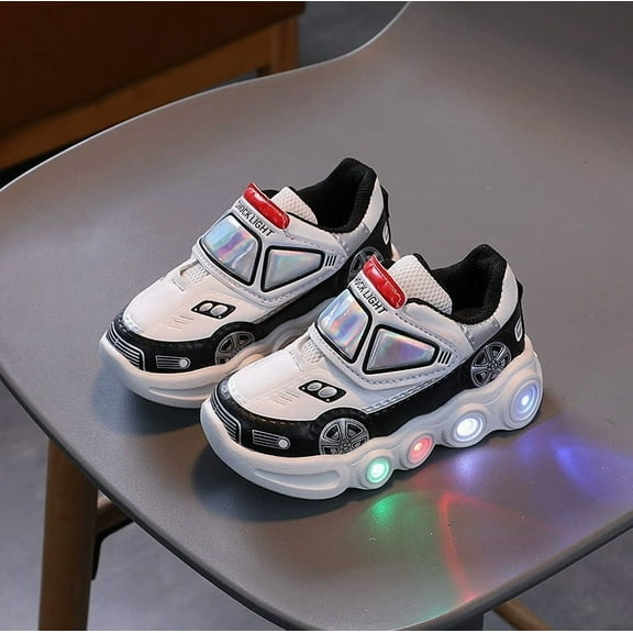 KAQ Toddler & Little Kids' LED Light-Up Shoes - Cute Bow Design | Casual Shoes for Baby Girls & Boys