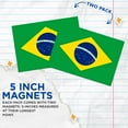 thumbnail image 3 of (2 Pack) Brazil World Flag Magnets - Brazilian Pride - 5" On Longest Side - Premium Magnet - Choose from Over 200 Countries - for Cars, Refrigerators, Toolboxes, Lockers- Made in USA - MAG0833, 3 of 7