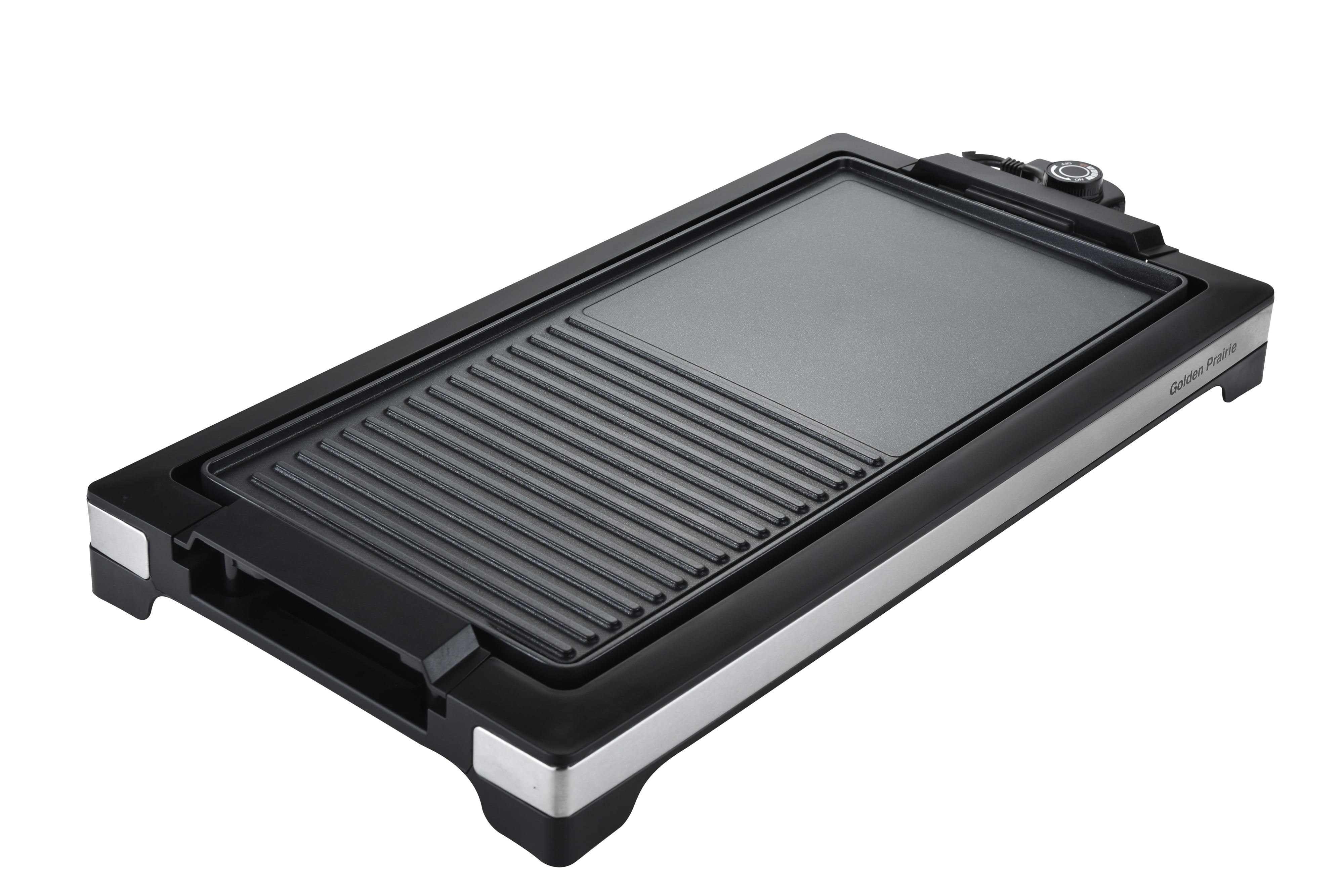 AEWHALE 2-in-1 Electric Griddle & Countertop Burner,2 Cooking Zone with Adjustable Temperature,1800W Electric Hot Plate with Removable Griddle Pan