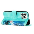 thumbnail image 3 of Phone Case for iPhone 13 Pro Max Wallet Cover with Crossbody & Wrist Strap, Elegant PU Leather Flip Flower Pattern Kickstand Credit Card Holder Phone Case Cover for iPhone 13 Pro Max, Green, 3 of 9
