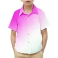 thumbnail image 2 of AUNVITO Boys & Girls Ombre Short Sleeve Shirt Casual Stylish Pocket Design School Uniform Top Trendy Gradient, 2 of 7