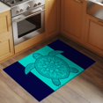 thumbnail image 2 of 2x3 Ft Entryway Area Rug, Turtle Mandalas Kitchen Rug Runner Washable Floor Mat, Boho Modern Abstract Blue Stripe Summer Non Slip Indoor Door Mat Throw Carpet for Bathroom Living Room Bedroom, 2 of 8
