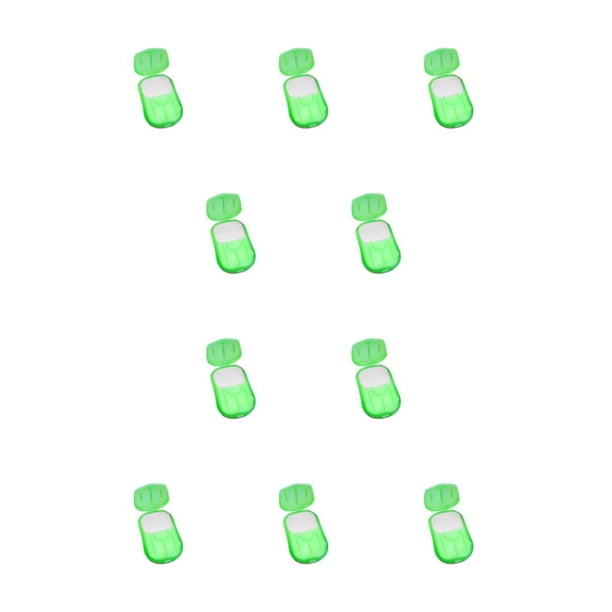 Soidarity 20 unidades/caja de papel para lavar a mano, reemplazo portátil, de un solo , para viajes, Hotel, barbacoa, senderismo, placa, Verde 10Conjunto