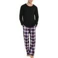 thumbnail image 2 of CONZONE Men's Pajama Sets 2 Peice Pajamas for Men Plaid Long Sleeve Pjs Tops Pants Soft Comfy Fall Winter Homewear Loungewewar, 2 of 8