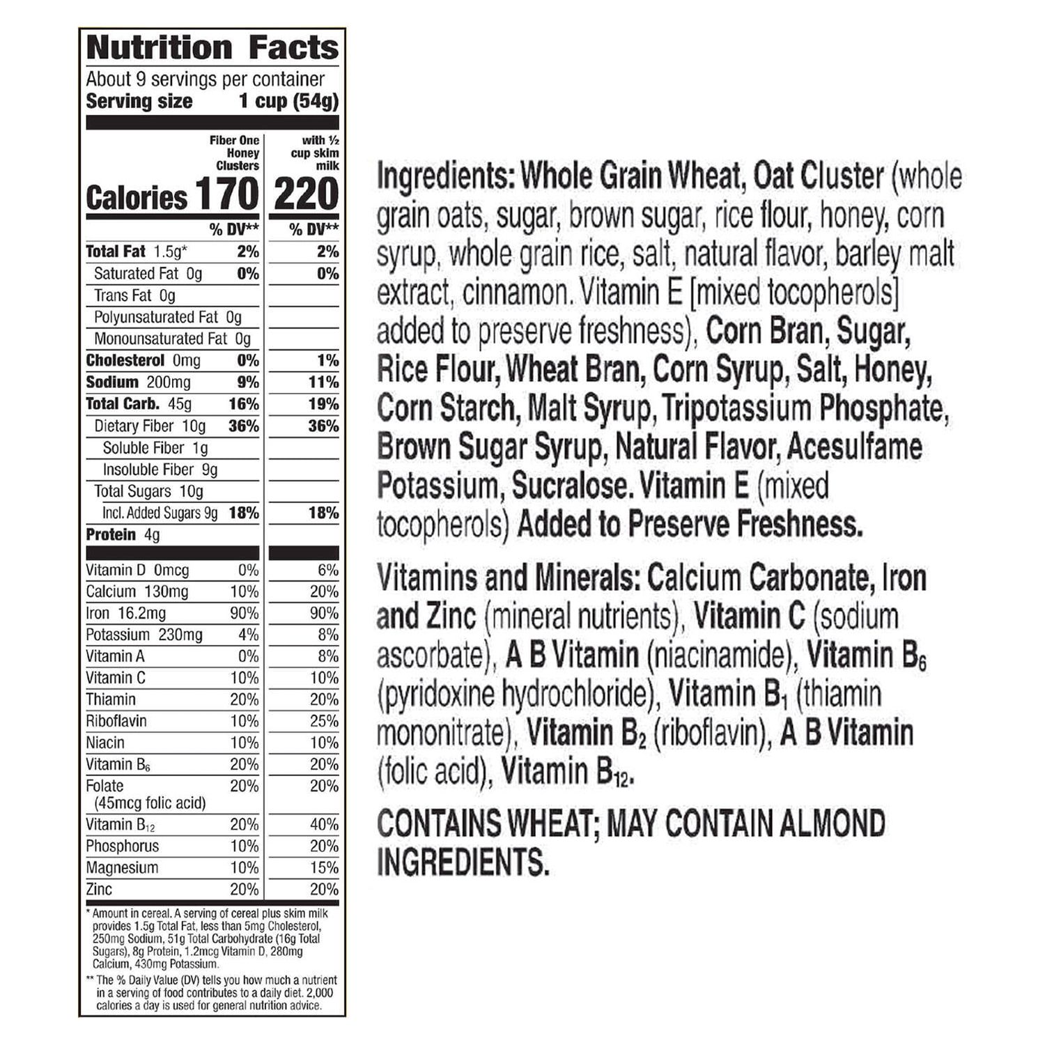 Fiber One Cereal, Honey Clusters (2 pk.) - image 2 of 2