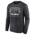 thumbnail image 2 of Men's Fanatics Heather Charcoal San Antonio Spurs Front Court Press Snow Wash Long Sleeve T-Shirt, 2 of 3