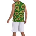 thumbnail image 5 of Gaeub Big Colorful Avocados Men's Mesh Basketball Jersey, Quick-Drying Sleeveless Top S-4XL, Loose Muscle Tank Top -Large, 5 of 9