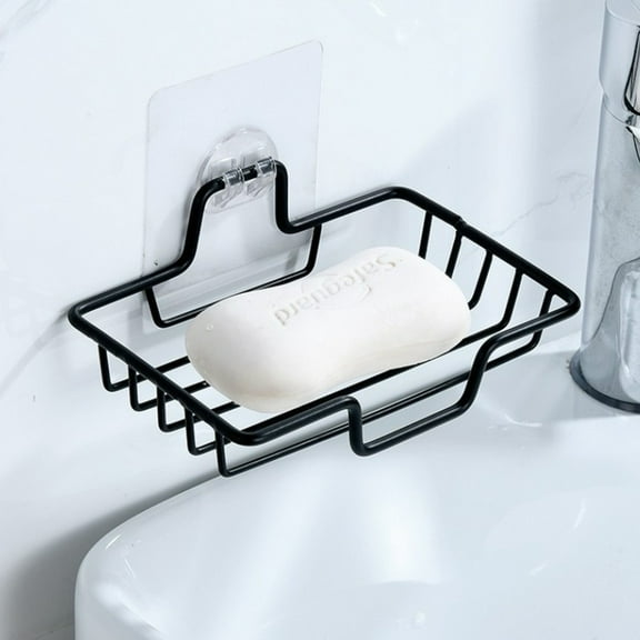 PEONAVET Bathroom Soap Dish Holder，Stainless Steel Bar Soap Holder for Shower，Wall Mounted Soap Tray Bar Soap Sponge Holder for Bathroom & Kitchen, Square