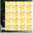 thumbnail image 4 of Ambesonne Burnt Orange Shower Curtain, Geometric Summer Forms, 69"Wx75"L, Yellow Marigold and Cream, 4 of 5