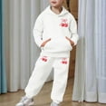 thumbnail image 7 of Girls Sweatsuit Set Size 10-12 Casual Print Hoodie and Pants Outfit 2 Piece Toddler Kids Fashion Athletic Wear Comfy Daily Play Youth Two Piece Tracksuit for Loungewear, 7 of 7