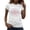 #01 White, variant on Zynoxe Womens T Shirts Independence Day Patriotic Short Sleeve Graphic Tees Casual Round Neck Going Out Summer Tops Tee (#02 Green,L)
