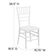 Flash Furniture Hercules Premium Series Adult Size Resin Stacking Chiavari Chair, White