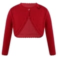 thumbnail image 1 of Moggemol Boléros à Manches Longues en Tricot pour Filles Cardigan pour Mariage Rouge 140, 1 of 7