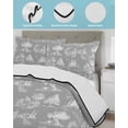 thumbnail image 4 of Quilts King Size Bedding Set, Farmhouse Country Lightweight Quilted Comforter, Grey Vintage Trees Rustic French Garden Soft Reversible Bedspread Coverlet with Pillow Covers for All Season, 96" x 106", 4 of 7