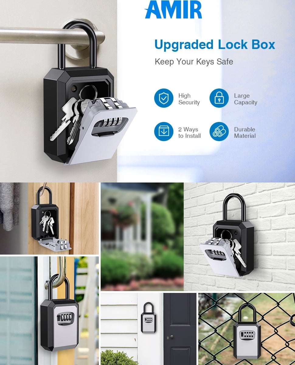 小物 NEIGHBORHOOD GOOD LUCK B-KEY KEEPER AMIR Secure Padlock Key Lock Box, Wall Mounted 4-Digit Combination
