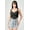 Black, variant on Crinkle Stretch Knit Sweetheart Hooked Bustier Cropped Top, Off White (Women's)