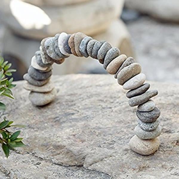 Rock Cairn Arch Sculpture Natural River Stone Zen Garden