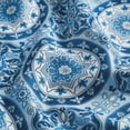 thumbnail image 4 of Elrene Vietri Medallion Blue Block Print Stain & Water Resistant Indoor/Outdoor Tablecloth 60x120, 4 of 5