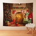 thumbnail image 1 of Fondo de Navidad, tela decorativa, pared de chimenea de Navidad, tela para colgar, árbol de Navidad, diseño de celebración de vacaciones en casa, 1 of 5
