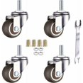 thumbnail image 1 of Juego de 4 Ruedas Giratorias para Muebles - M6 x 15 mm - con Rosca de 25 mm - Goma Suave - Rosca Tpe - Mini Ruedas para Muebles (25 mm), 1 of 5