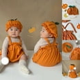 thumbnail image 2 of Rompers for Girls Halloween Solid Collor Strap Suspender Baby Jumpsuit Soft Lightweight Breathable Square Neck Orange Bodysuit Sizes 3-6 Months, 2 of 9