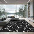 thumbnail image 2 of ODIKA 8'x10' Washable Area Rug Non-Slip Chair-Friendly Mat Black White Abstract Geometric Elegance Contemporary Design with Bold Contrast for Dining Room, Large Office, Lounge, 2 of 7
