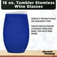 thumbnail image 3 of Tumbler Stemless Wine Glasses 16 oz. Set of 10, Bulk Pack - Perfect for Wine, Cocktails, Other Hot & Cold Beverages - Blue, 3 of 5