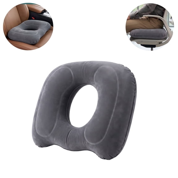 Inflatable Donut Cushion for Tailbone Pain, Portable Hemorrhoid Relief Seat for Travel & Office, 17.7" x 15.4"