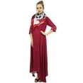 thumbnail image 4 of Bimba Women's Indian Maroon Rayon Asymmetrical Hem Casual Kurta With Scarf - 28, 4 of 7