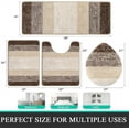 thumbnail image 4 of Ileading Traditional 4 Piece Microfiber Washable Bathroom Rug Set, Dark Coffee, 4 of 11