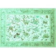 thumbnail image 1 of Ahgly Company Machine Washable Indoor Rectangle Animal Turquoise Blue Traditional Area Rugs, 5' x 7', 1 of 4