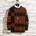 thumbnail image 1 of Suéter suéter otoño e invierno Nueva moda casual color a juego cuello redondo hombres, 1 of 5