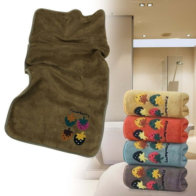 LSLJS Strawberry Corals Fleece Absorbent Towel Washcloths