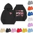 thumbnail image 3 of MUXiin Girls Hoodie Bow Trendy Cartoon Print Pullover Hooded Sweatshirt Preppy Back To School Casual Clothes for Girls, 3 of 4