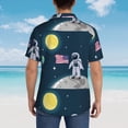 thumbnail image 4 of Balery Astronaut With USA Flag Camisas hawaianas de manga corta para hombre, camisas playeras de corte holgado, camisas de vacaciones con botones,XX-Large, 4 of 7