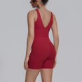 thumbnail image 6 of Telankuip Two Piece Workout Sets for Women Tummy Control Cropped Scoop Neck V-Back Sports Tank Tops Matching High Waisted Yoga Althetic Shorts Solid Color Basic Sports Outfits Red XL, 6 of 6