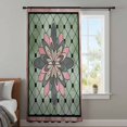 thumbnail image 3 of Farmhouse Flowers Sheer Curtains 108" Extra Long, Ethnic Retro Abstract Pattern Lattice Light Filering Curtains, Privacy Drapes Simi Floor to Veiling Curtain for Living Room Large Window Treatment, 3 of 9