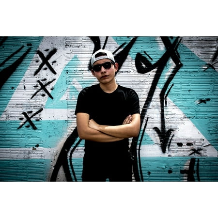 Model Portrait - Canvas Print Person Portrait Cap Photography Model Graffiti Stretched Canvas 10 x 14