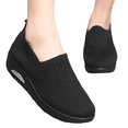 thumbnail image 2 of Domzle Women Orthopedic Sneakers Walking Shoes,Mesh Breathable Arch Support Slip-on Light Air Cushion Orthopedic Sneakers Shoes Black, 2 of 6