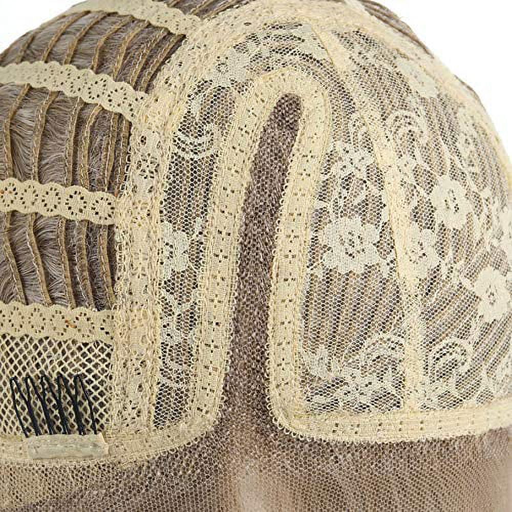 Onedor Side Part Platinum Blonde Brown Ombre Lace Front Short Wavy Hair Bob Wigs for Womens