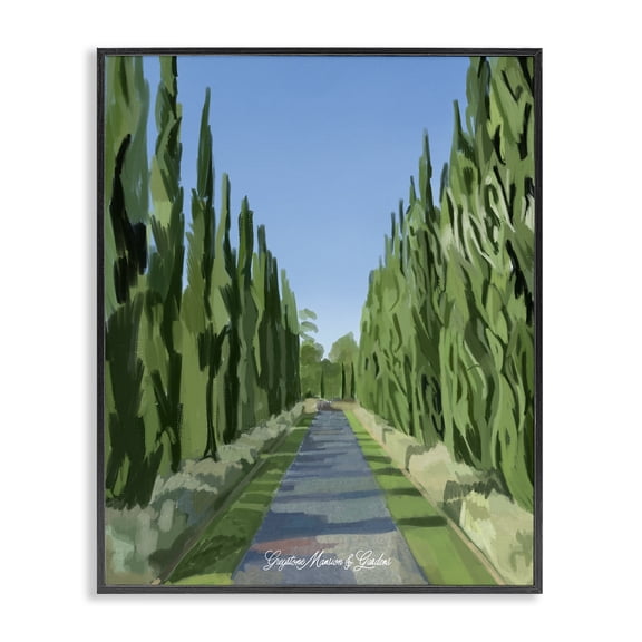 Stupell Industries Greystone Gardens Path Black Framed Giclee Art, design by Amelia Noyes